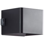 Brilliant Iseo Luce Da Parete Plastica Nero 4W 300lm - 830 Luce Calda -  | IP44 - Esterni - Sensore di Movimento e Luce - USB Ricaricabile