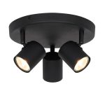 D'Lite Luce da soffitto Trop Metallo Sabbioso Nero | Adatto Per 3x GU10