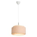 DFTP by Nordlux Takai Luce Pendente Acciaio Inossidabile e Tessuto Beige | Adatto per E27