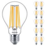 Confezione Multipack 10x Philips Corepro LED Bulbo E27 Pera Chiara 17W 2452lm - 827 Bianco Molto Caldo | Sostitutiva 150W