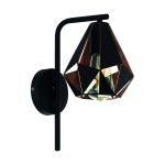 Eglo Luce Da Parete Carlton 4 Acciaio Nero Rame | IP20 - Adatto per 1x E27 