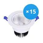 Confezione Multipack 15x Downlight LED Il Giro Inclinabile 12W 960lm 60D - 930 Luce Calda -  | 110mm - Ritaglio 90mm - UGR 