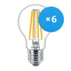 Confezione Multipack 6x Philips Corepro LED Bulbo E27 Pera Chiara 10.5W 1521lm - 827 Bianco Molto Caldo | Sostitutiva 100W